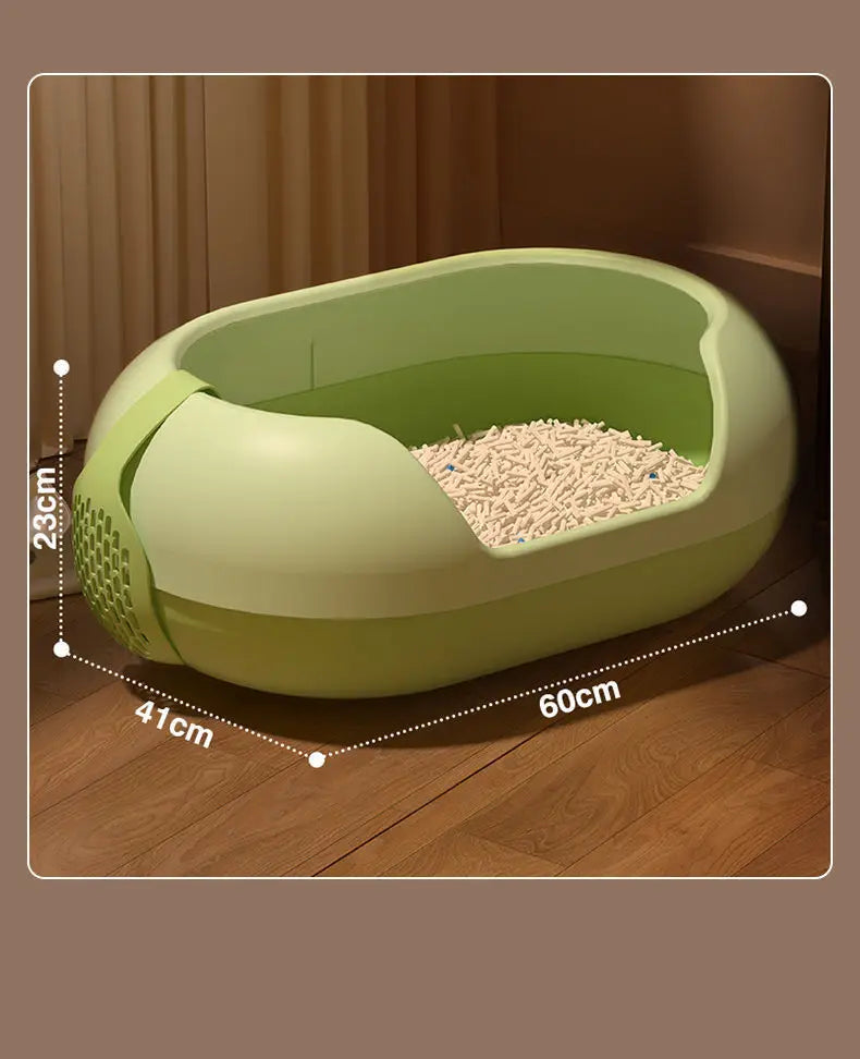 Oversized Anti-Splash Cat Litter Box Semi-Closed PP and Plastic Pet Supplies with Sand Closed Cat Toilet