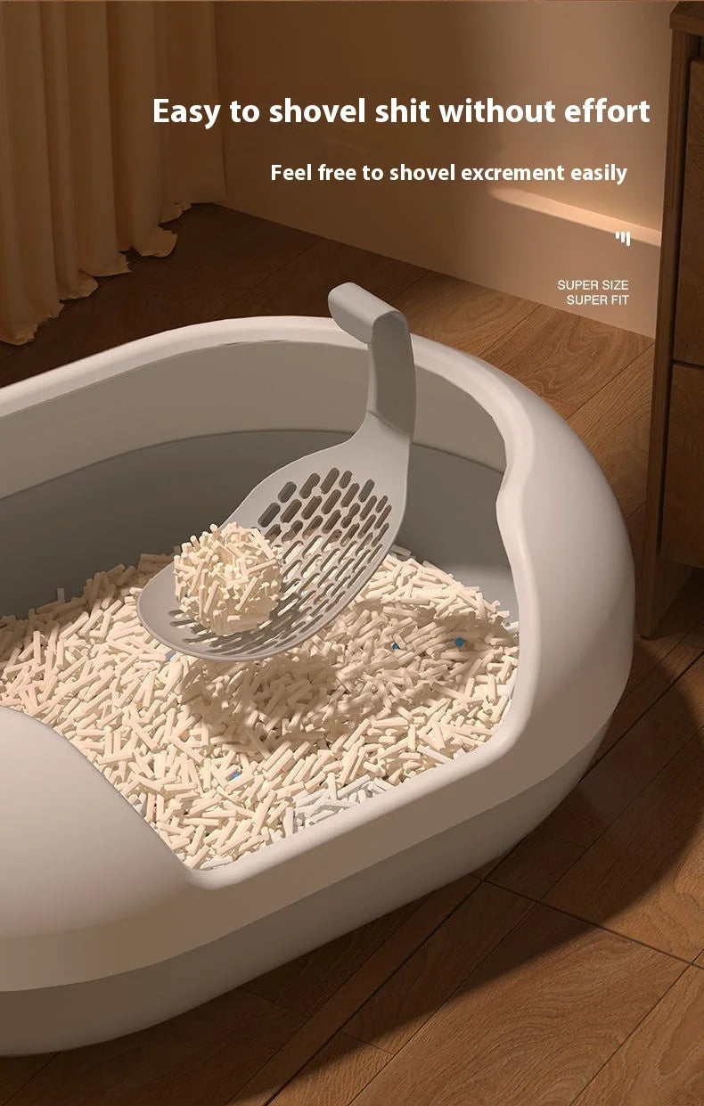 Oversized Anti-Splash Cat Litter Box Semi-Closed PP and Plastic Pet Supplies with Sand Closed Cat Toilet