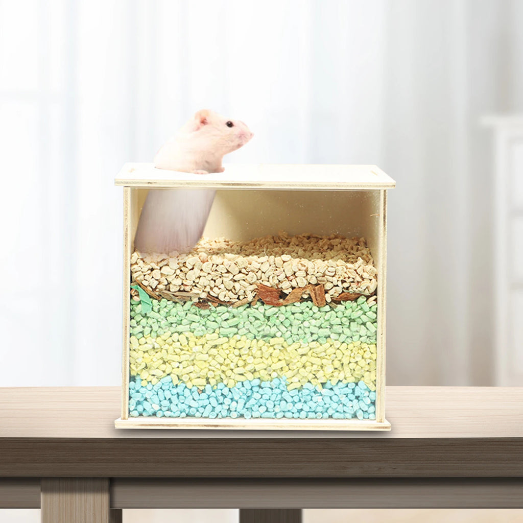Hamster Sand Bath Box, Digging Room Litter Case, Easy to Clean, Hamster Litter Case for Small Animals Lemmings Gerbils
