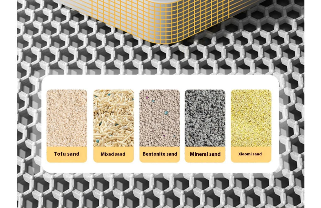 Cat Litter Mat 2-Layer Design Premium Sand Trapping Technology Waterproof Base Non-Slip Pet Floor Protector for Indoor Kittens