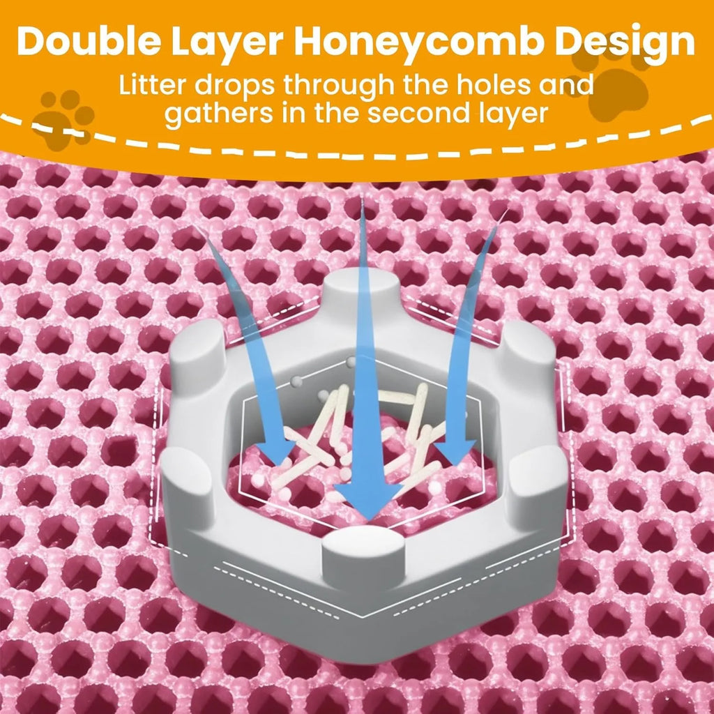 Cat Litter Mat Double Layer Pet Non Slip Big Pet Litter Box Filter MatWear Resistant Waterproof Anti-slip Cat Litter Mat