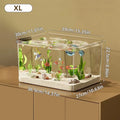 Transparent Aquarium Creative Desktop Fish Tank for Office Home Decor Rectangular(Bare Tank, No Scenery or Stones Included)